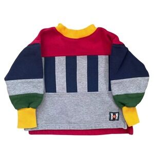 Vintage Gymboree Rainbow Tag 3T Colorblock Striped Sweatshirt Pullover Retro 90s